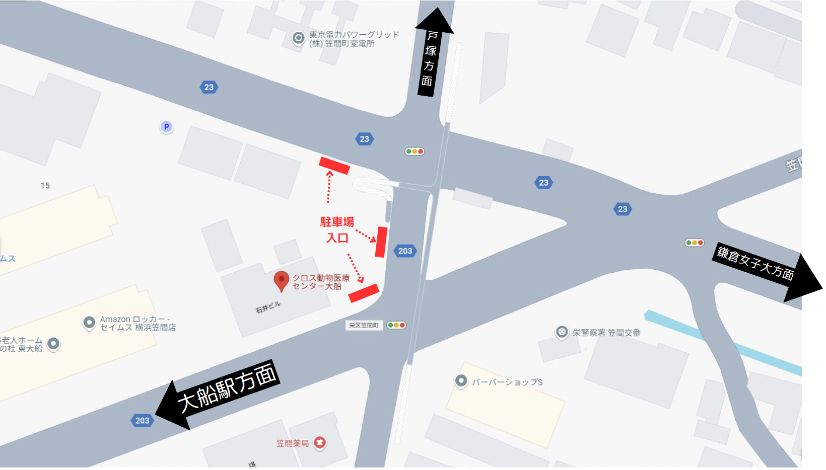 駐車場の入り方